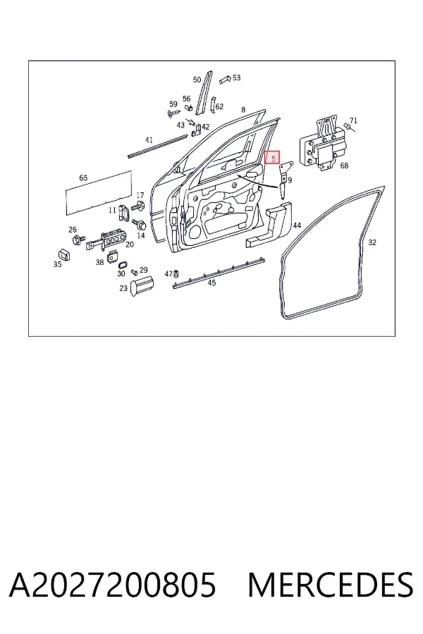 Дверь передняя правая A2027200805 Mercedes