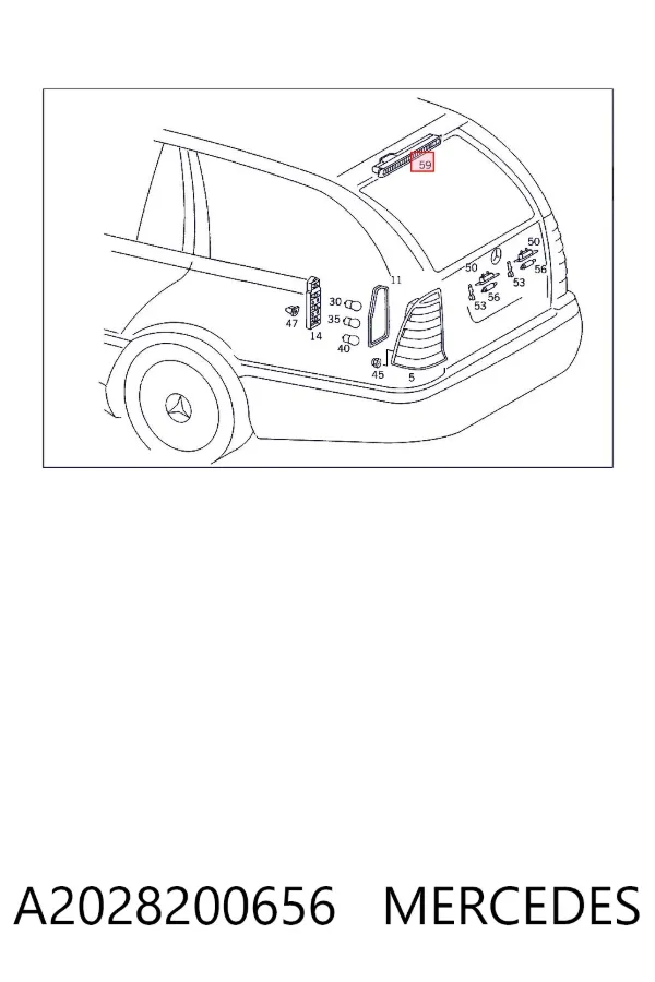 Задний стоп A2028200656 Mercedes