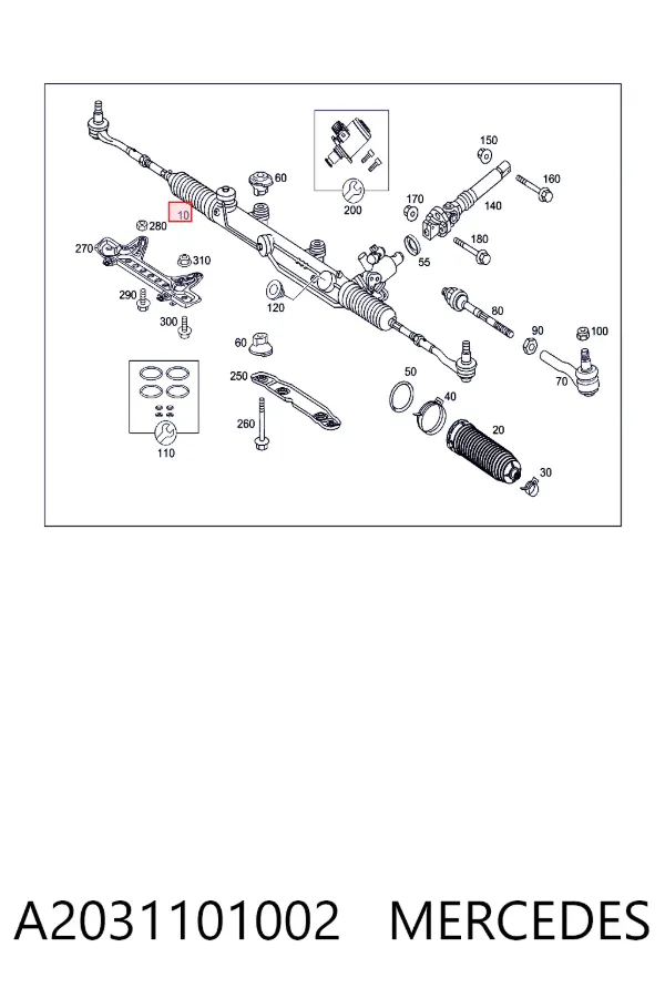 Рулевая рейка A2031101002 Mercedes