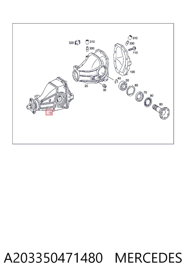 Задний редуктор A203350471480 Mercedes