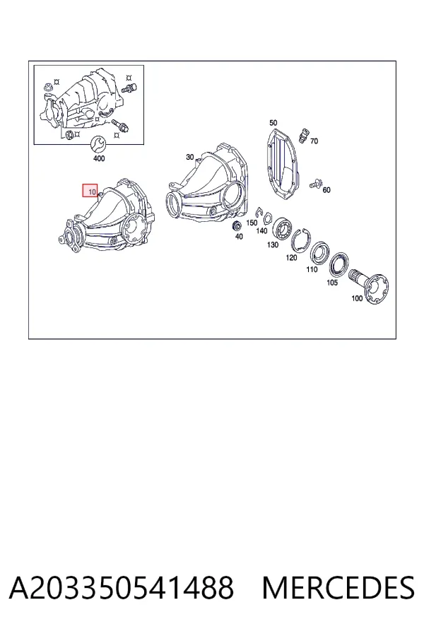 Редуктор задний Mercedes A2033505414 цена, от 76.19 USD