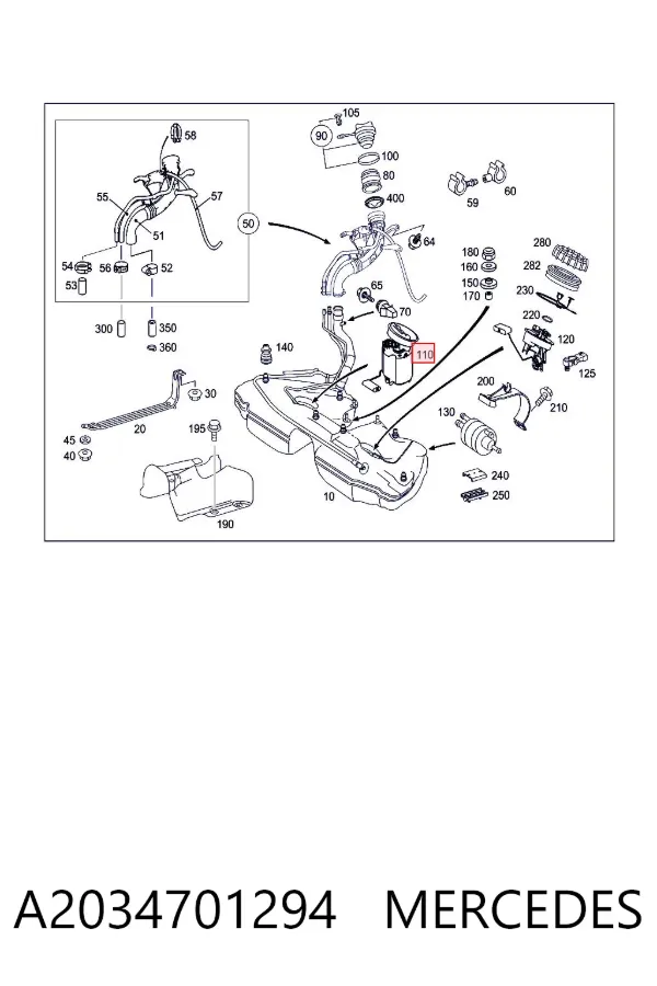 Бензонасос A2034701294 Mercedes
