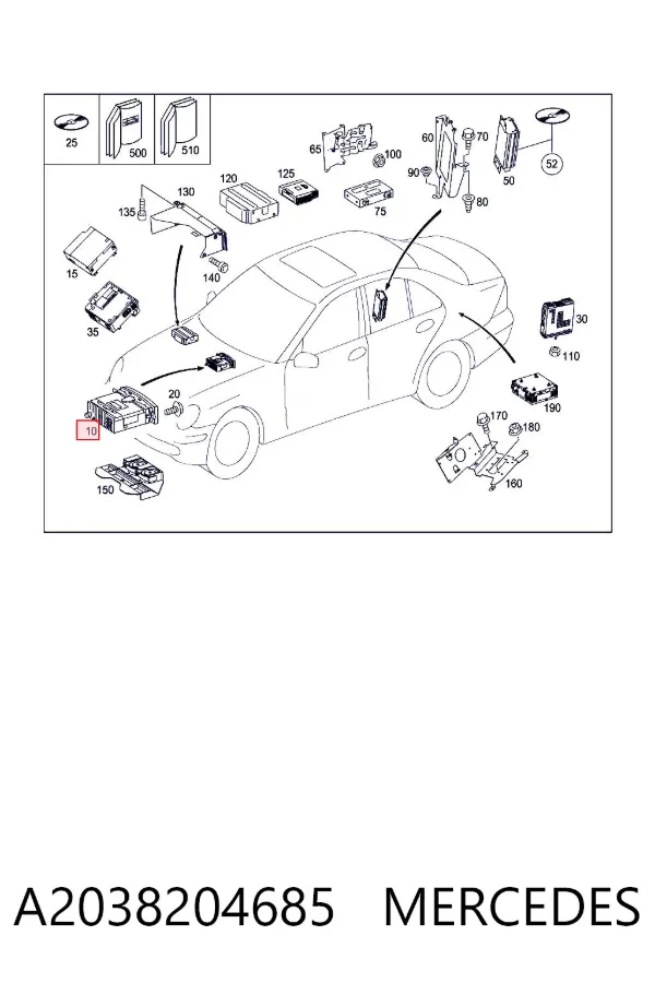 Магнитола A2038204685 Mercedes