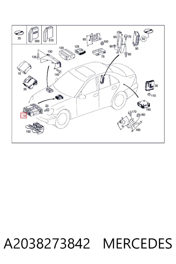 Магнитола A2038273842 Mercedes