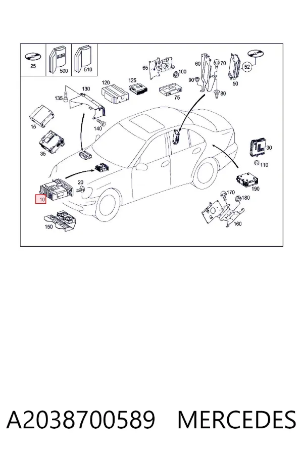 Магнитола A2038700589 Mercedes