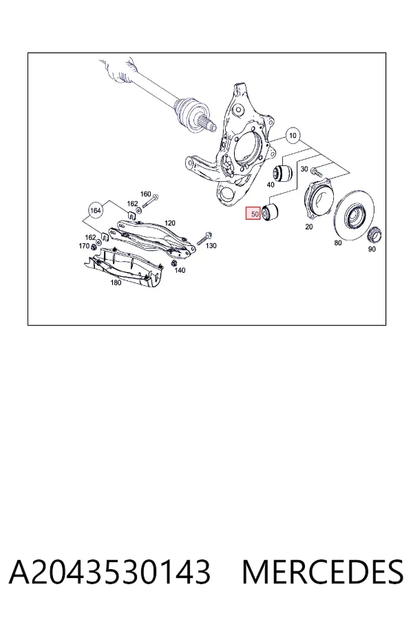Сайлентблок цапфы задней A2043530143 Mercedes