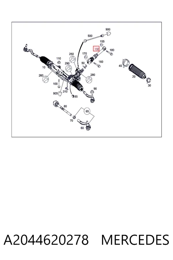 Вал рулевой колонки A2044620278 Mercedes