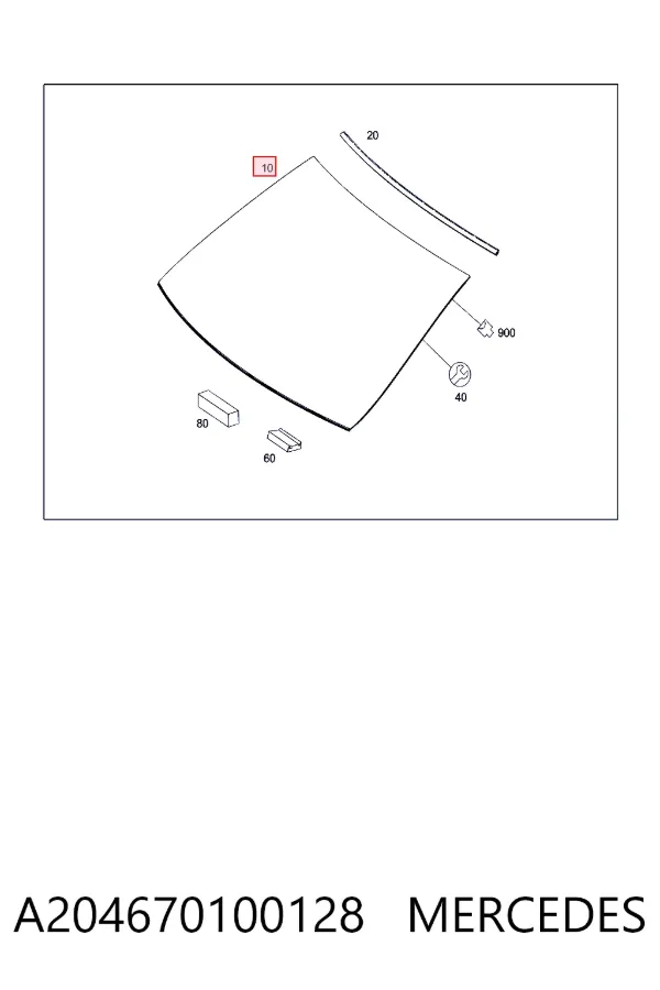 Лобовое стекло A204670100128 Mercedes