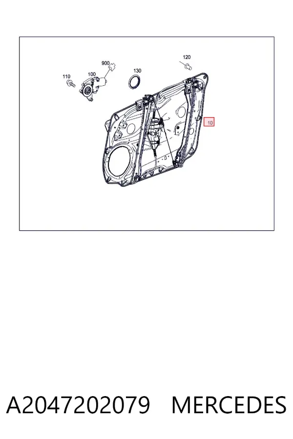 Стеклоподъемник передней правой двери A2047202079 Mercedes