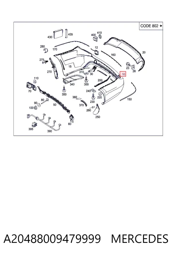 Задний бампер A20488009479999 Mercedes
