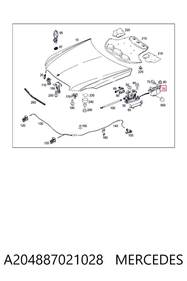 Пиропатрон петли капота Mercedes A2048870210
