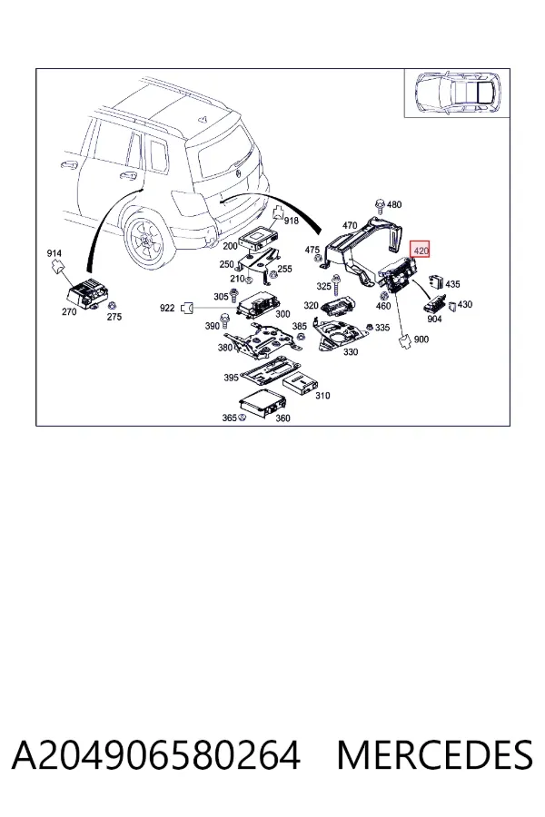 Блок управления сигналами SAM A2049065802 Mercedes