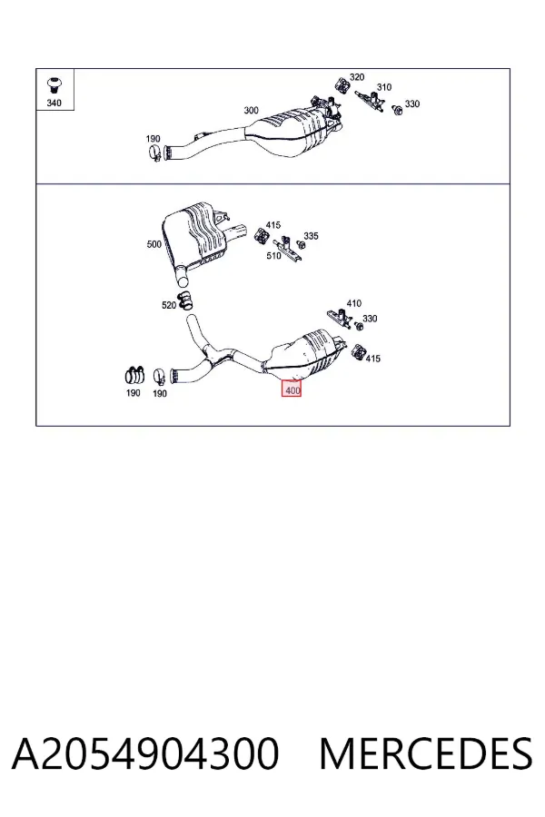 Глушитель задний A2054904300 Mercedes
