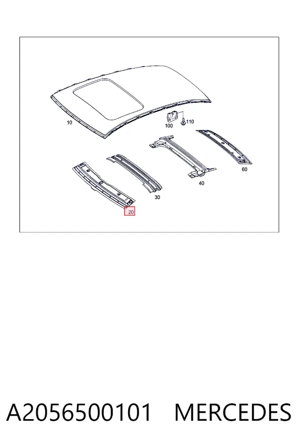 Усилитель крыши A2056500101 Mercedes