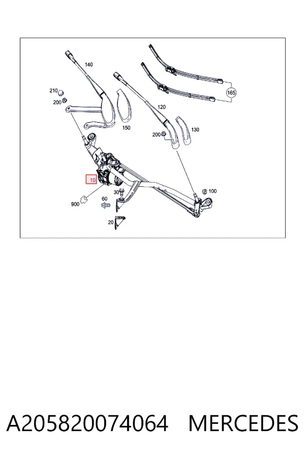 Трапеция дворников A2058200740 Mercedes
