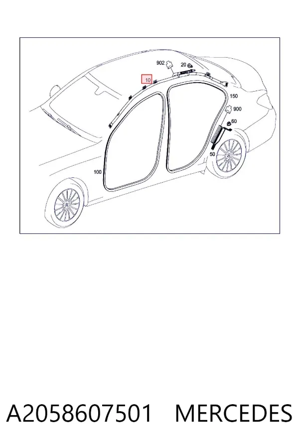 Шторка боковая, левая A2058607501 Mercedes