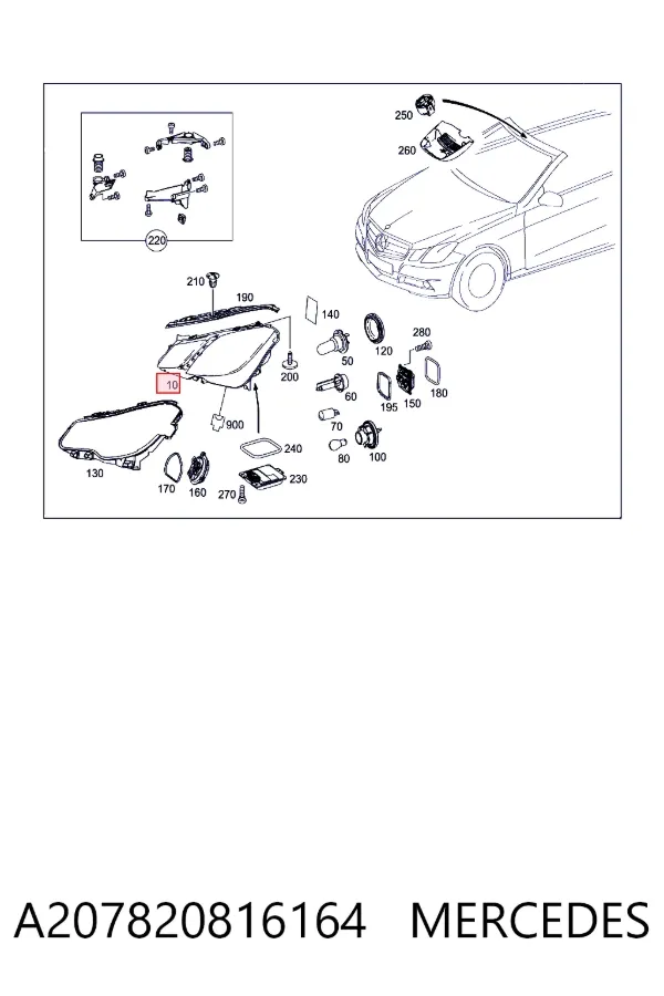 Фара левая Mercedes A2078208161 цена, от 798.42 USD