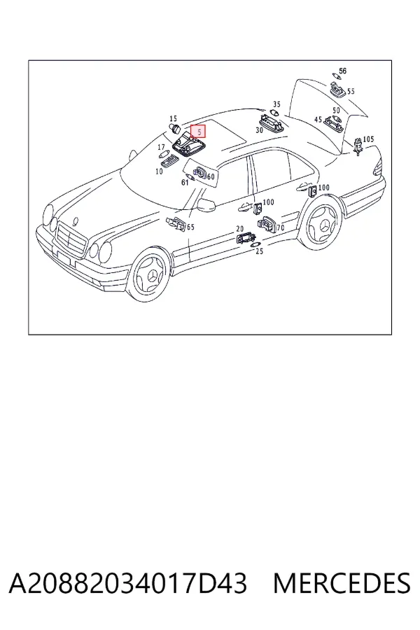 Плафон салона A20882034017D43 Mercedes