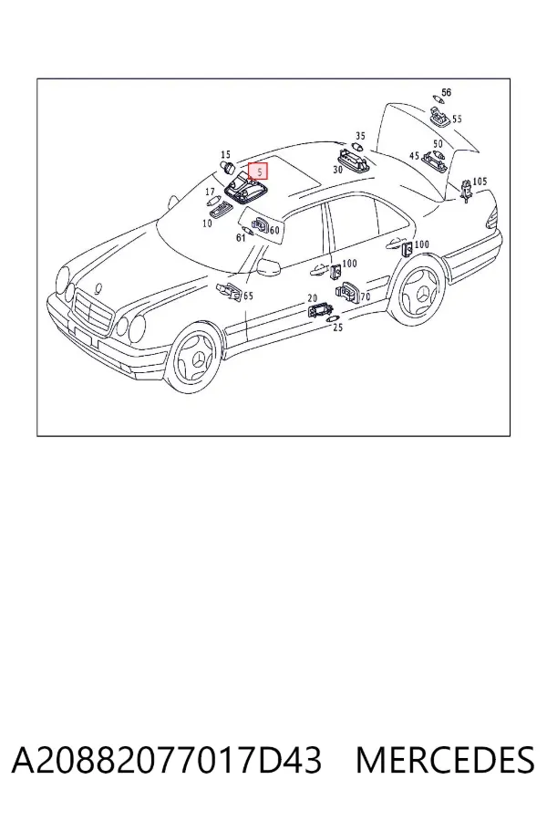 Плафон салона A20882077017D43 Mercedes