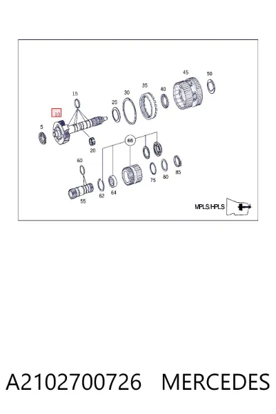 Вал коробки передач первичный MERCEDES A2102700726