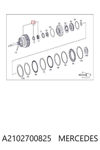 Вал коробки передач первичный MERCEDES A2102700825