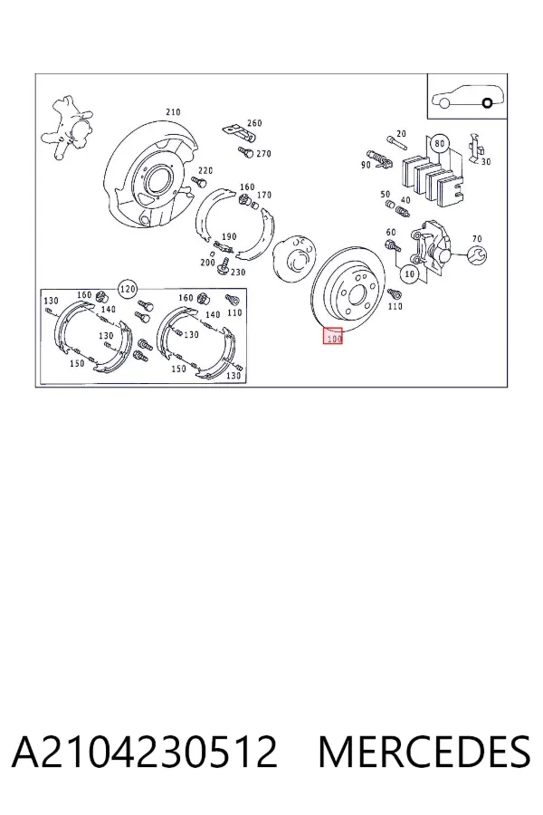 Тормозные диски A2104230512 Mercedes