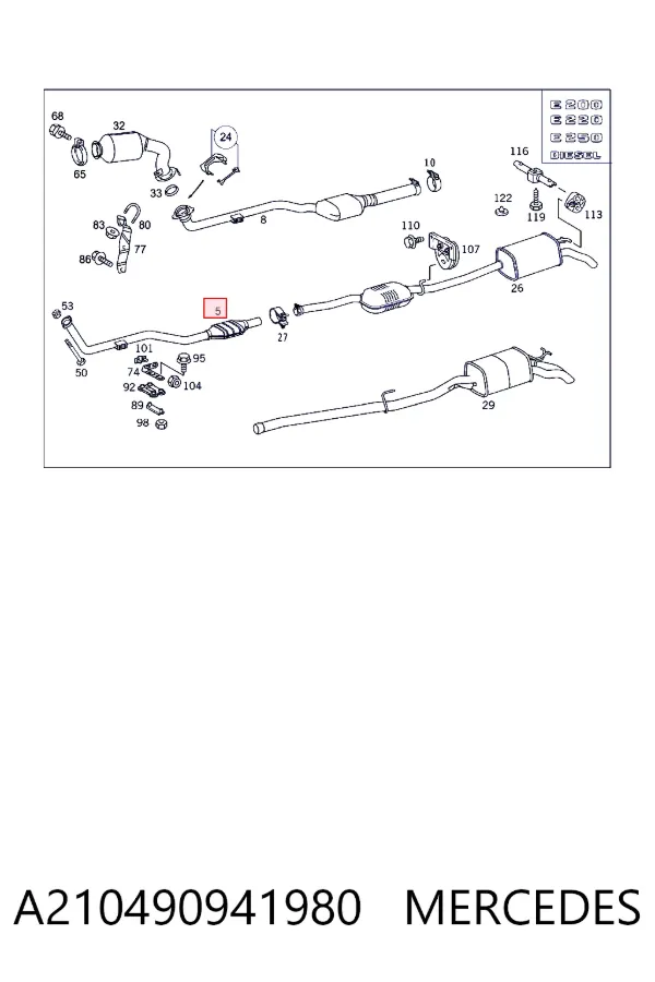Катализатор A2104909419 Mercedes