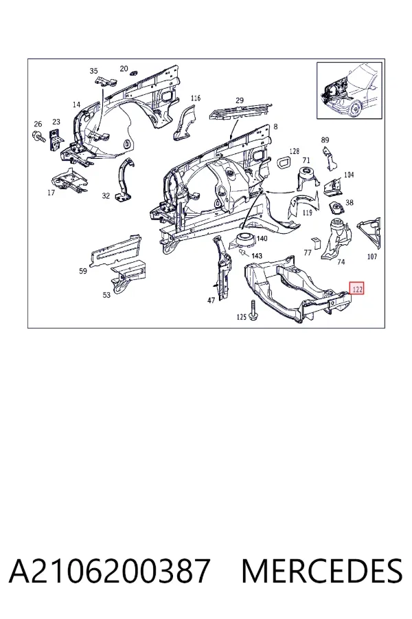 Подрамник передний A2106200387 Mercedes