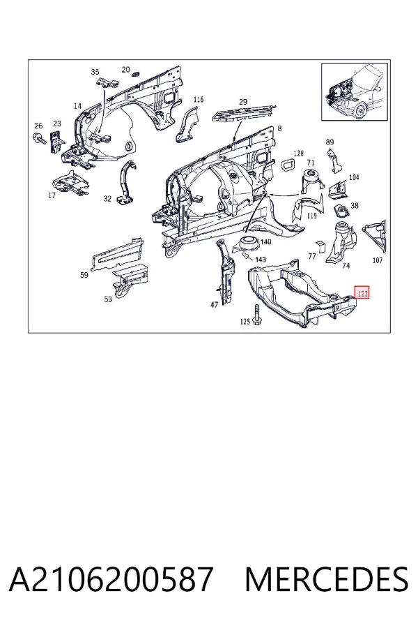 Подрамник передний A2106200587 Mercedes