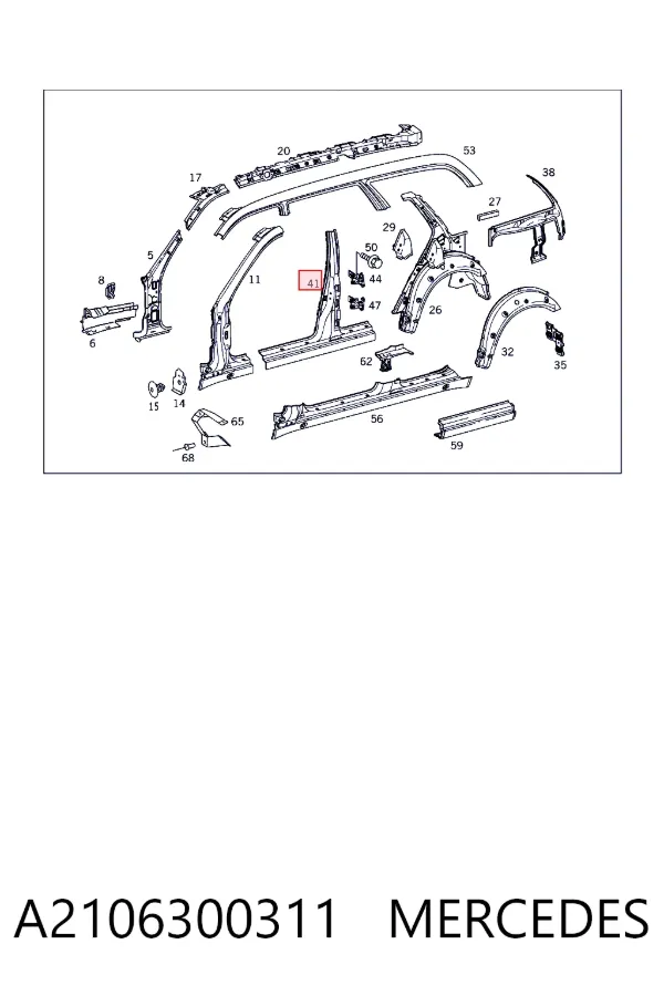 Стойка кузова центральная левая A2106300311 Mercedes
