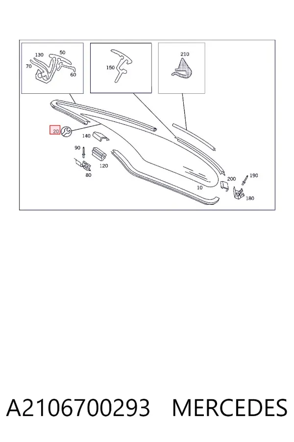 Лобовое стекло A2106700293 Mercedes