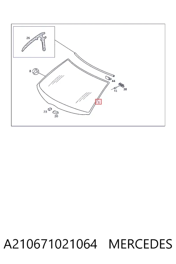 Лобовое стекло A210671021064 Mercedes