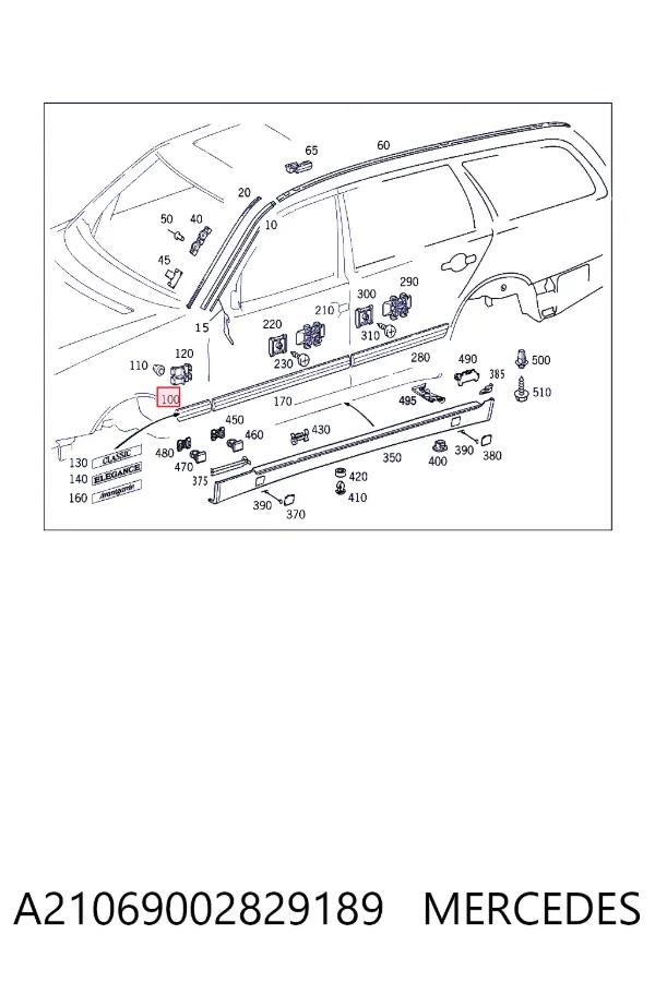 Молдинг крыла переднего правого Mercedes A2106900282 цена, от 6.33 USD