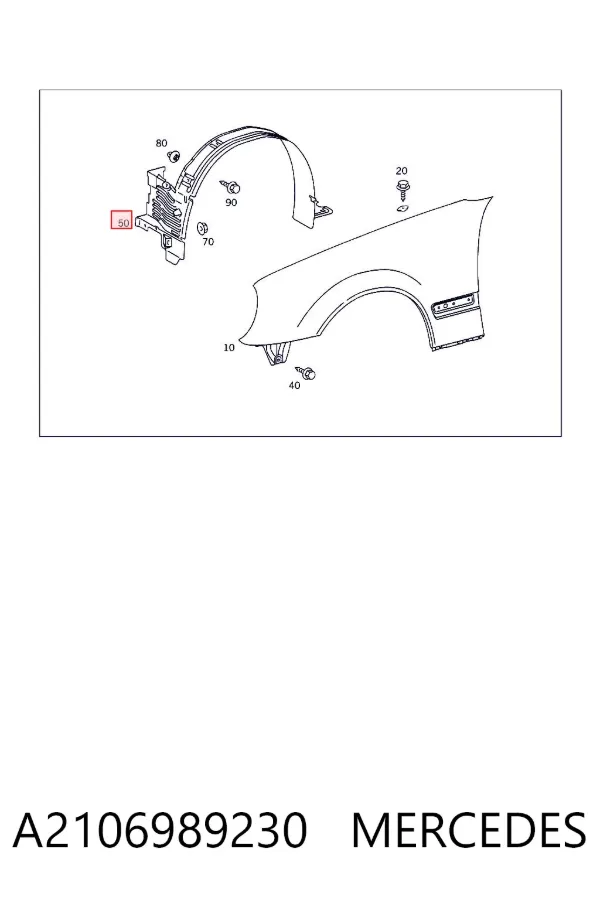 Подкрылок передний правый A2106989230 Mercedes