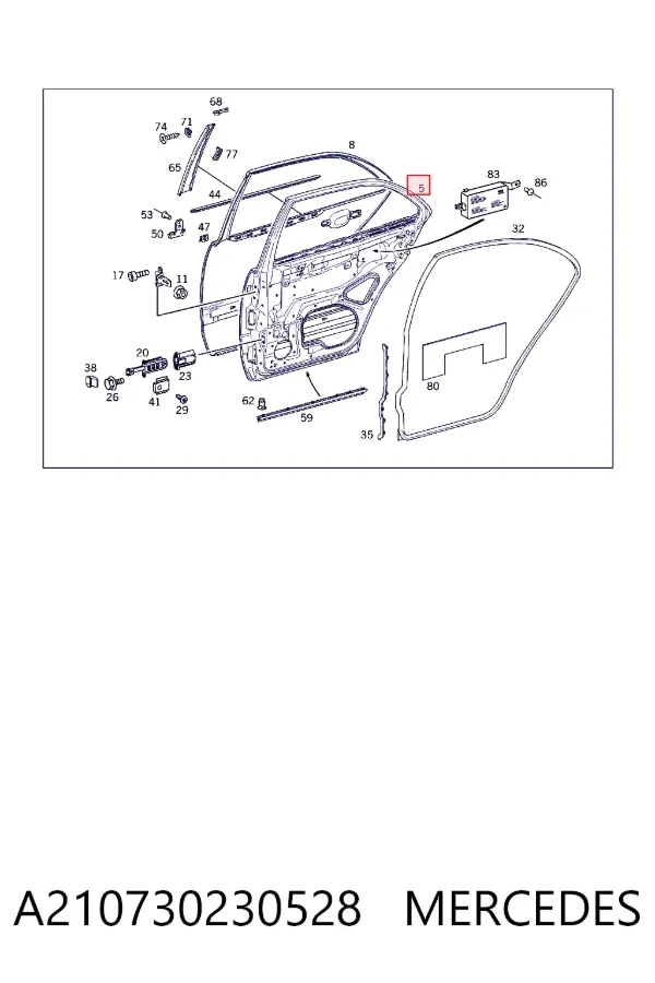 Дверь задняя левая A210730230528 Mercedes