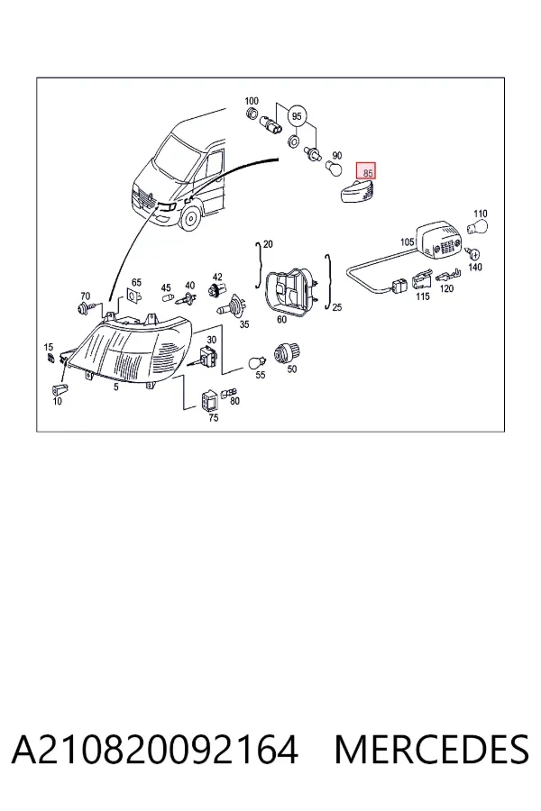 Повторитель поворота A210820092164 Mercedes