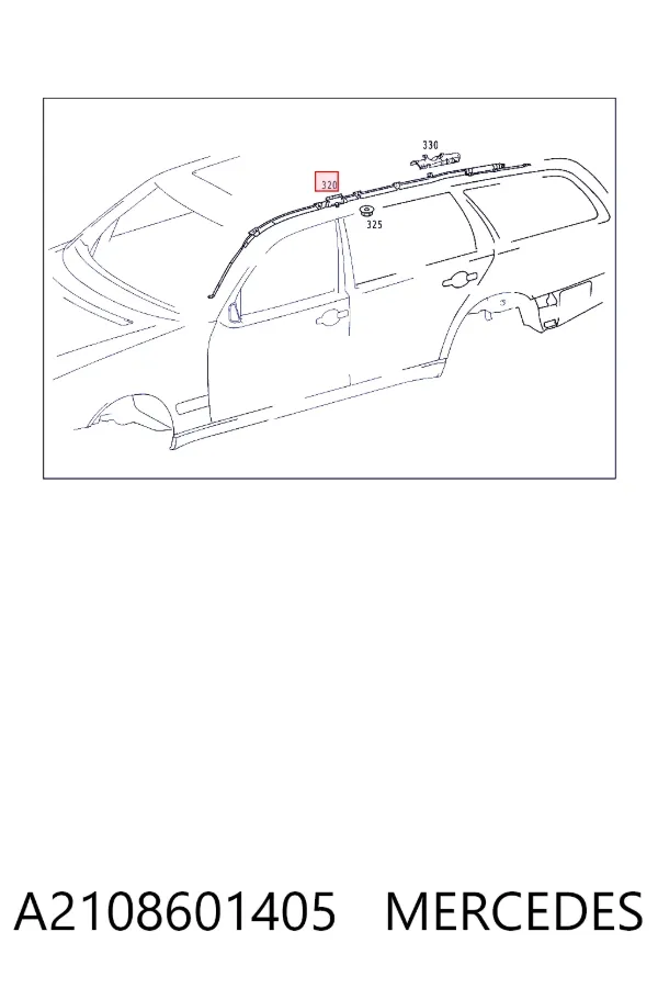 Шторка боковая, правая A2108601405 Mercedes
