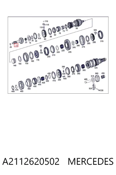 Вал коробки передач первичный MERCEDES A2112620502