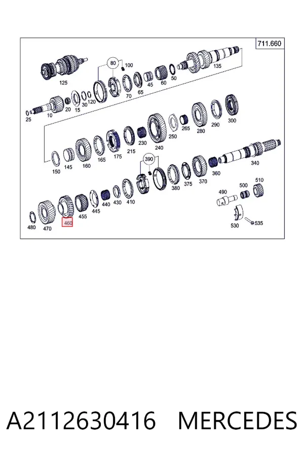 Шестерня 6-й передачи ведущая A2112630416 Mercedes