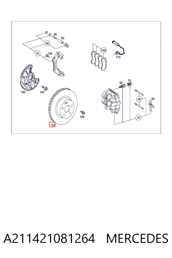 Передний тормозной диск Mercedes A2114210812