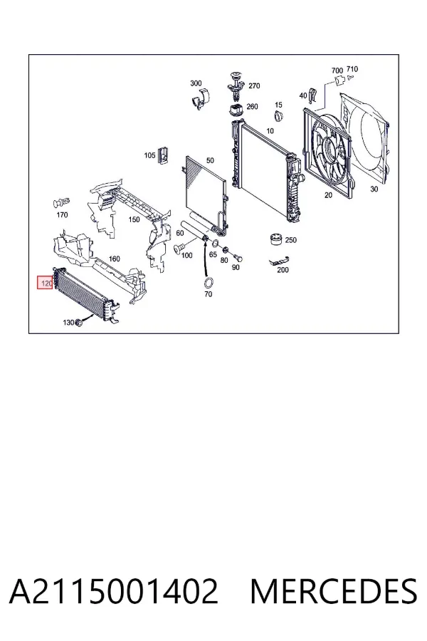 Интеркулер A2115001402 Mercedes