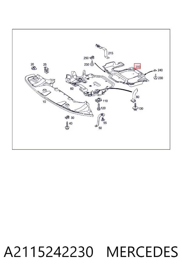 Защита двигателя A2115242230 Mercedes