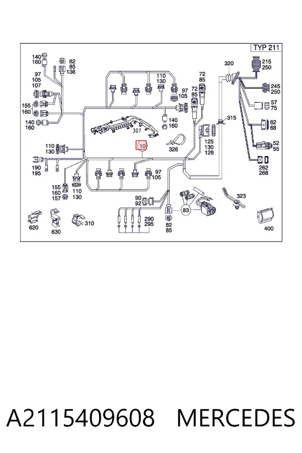 Жгут проводов моторного отсека A2115409608 Mercedes