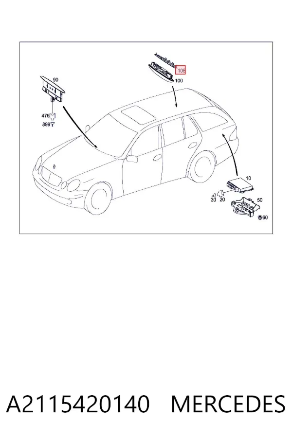 Дисплей парктроника A2115420140 Mercedes