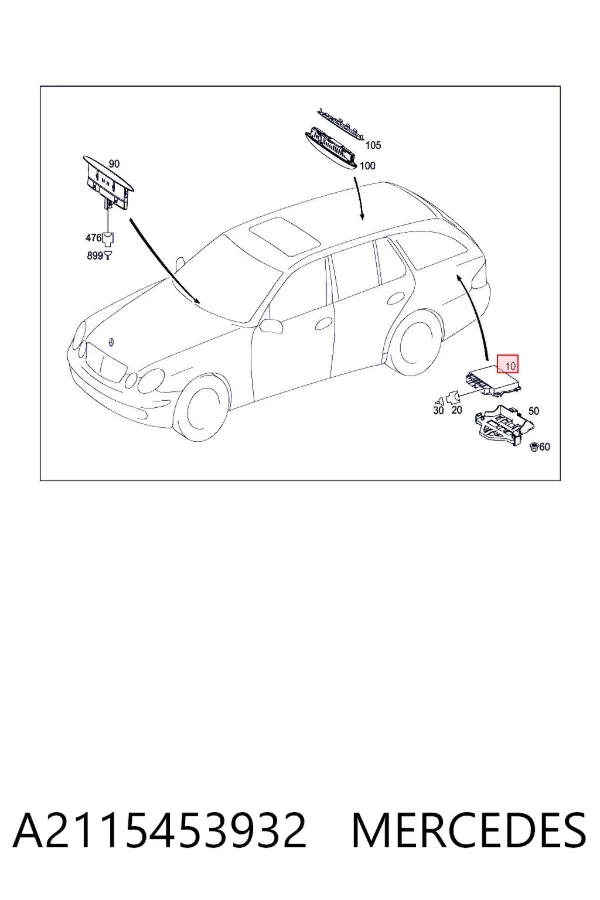 Модуль управления парктроником A2115453932 Mercedes