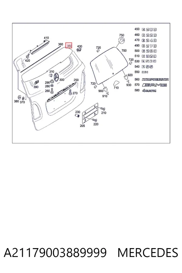 A2117900388 Mercedes Крыло на багажник