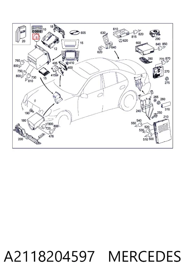 Магнитола A2118204597 Mercedes