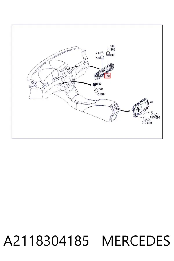 Блок управления кондиционером A2118304185 Mercedes