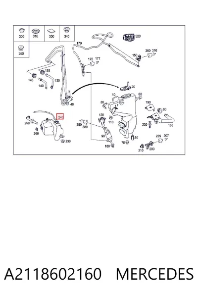 Бачок омывателя фар MERCEDES A2118602160