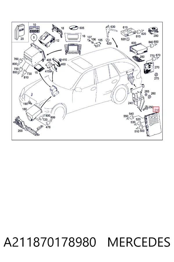  Mercedes A2118701789 цена, от 190.04 USD
